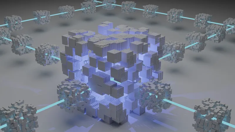 Abstract glowing network of connected nodes on a dark background